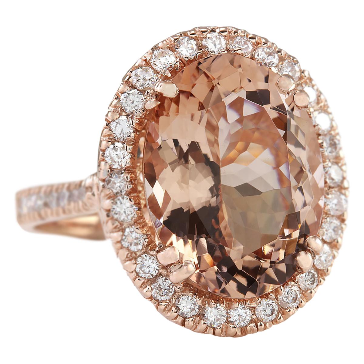 8.26 Carat Natural Morganite 14 Karat Rose Gold Diamond Ring
Stamped: 14K Rose Gold
Total Ring Weight: 9.0 Grams
Total Natural Morganite Weight is 7.51 Carat (Measures: 16.00x12.00 mm)
Color: Peach
Total Natural Diamond Weight is 0.75 Carat
Color: