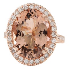 Morganite Diamond Ring In 14 Karat Rose Gold 