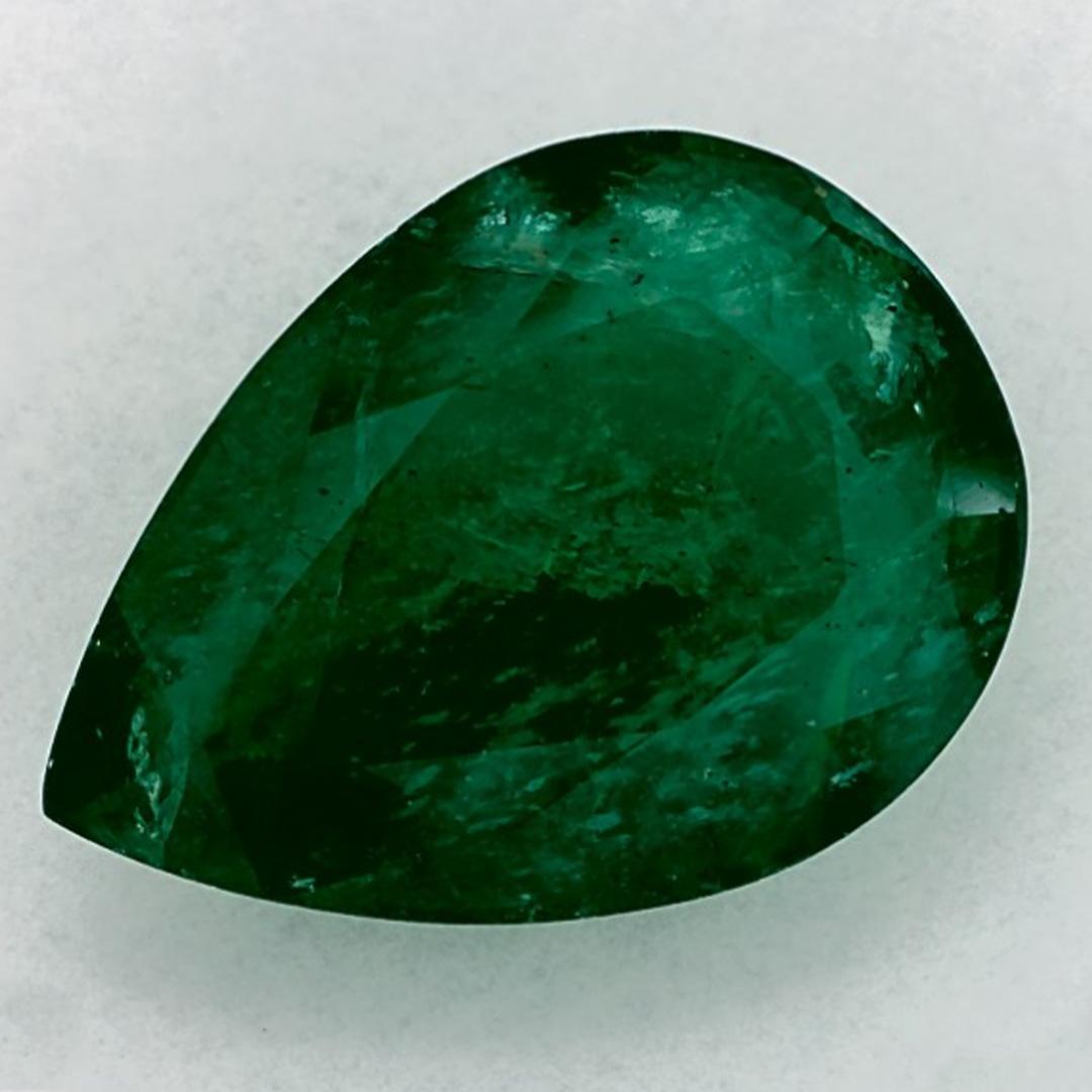 Pear Cut 8.26 Carat Natural Emerald Pear Loose Gemstone