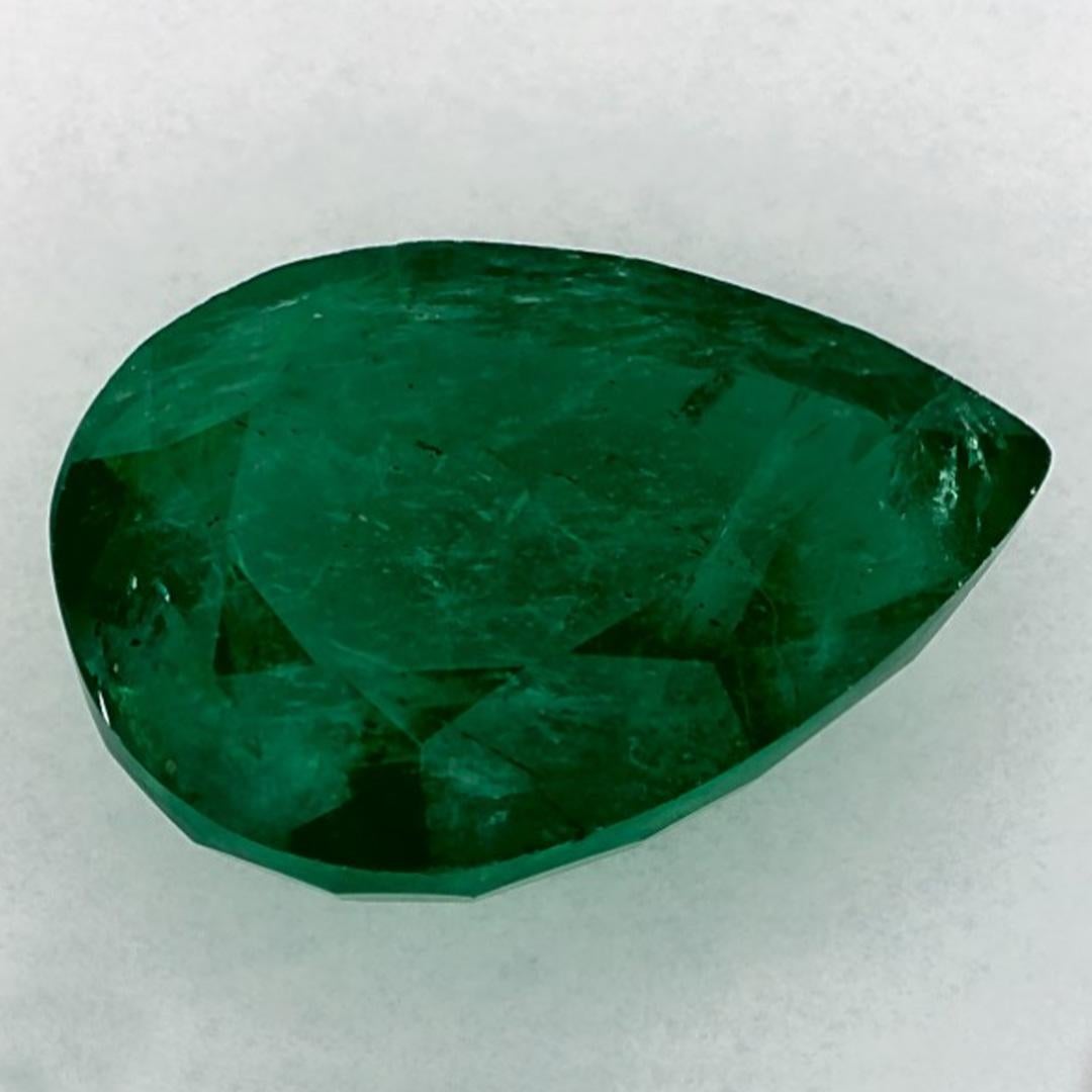 8.26 Carat Natural Emerald Pear Loose Gemstone In New Condition In Fort Lee, NJ