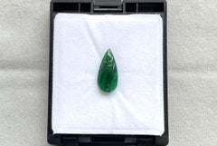 8.27 carats zambian carved pear for fine jewelry top quality natural gemstone