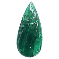 8,27 carats poire sculptée zambienne pour bijoux de qualité supérieure pierre précieuse naturelle
