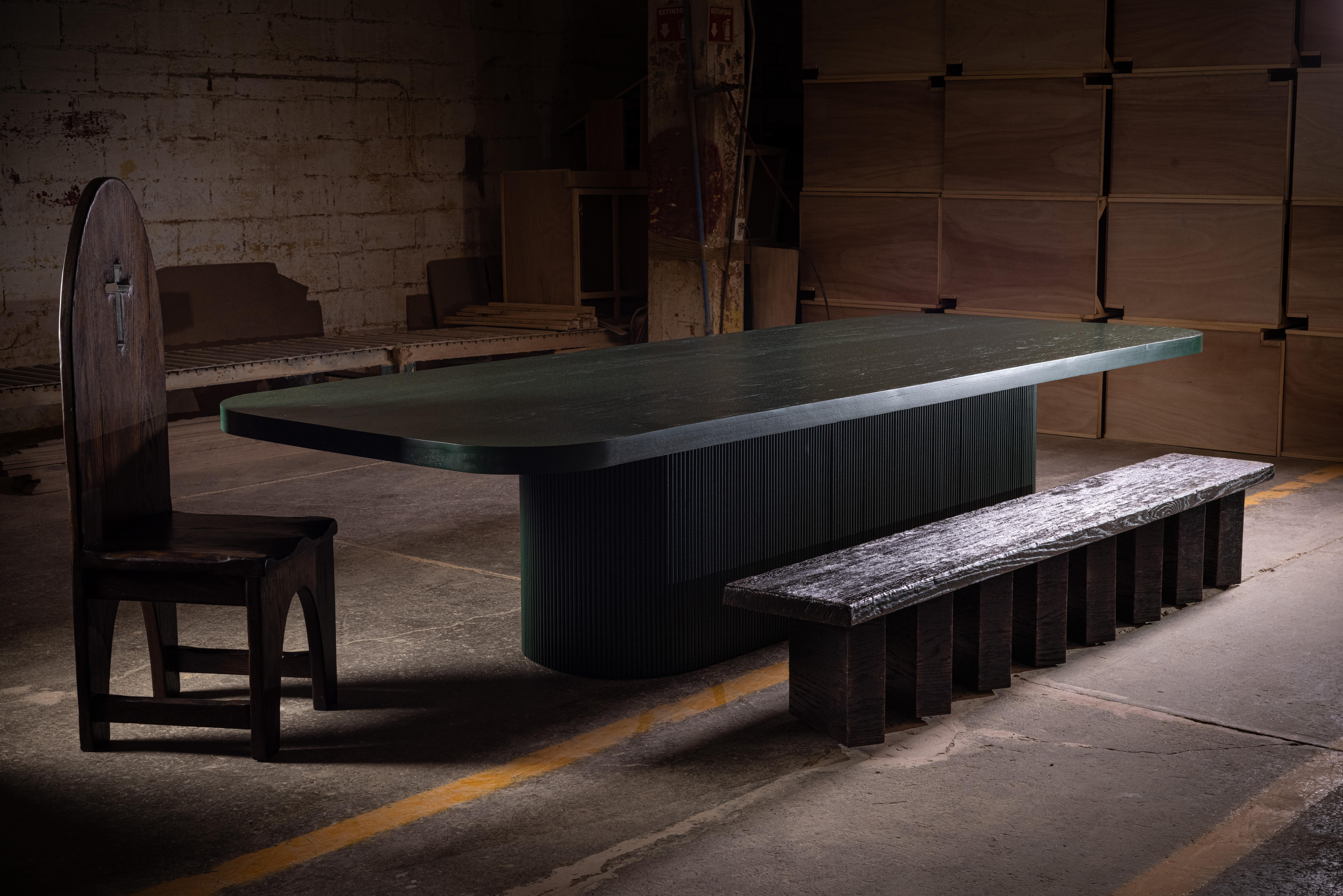 8272 Table de salle à manger artisanale en Greene & Greene Oak par No Age Studio en vente 3