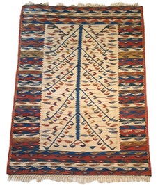 828 - Beautiful Vintage Kilim Floral Design Transylvania