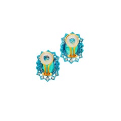 8.28 Carat Emeralds, Diamond Stud Earrings, 18K Gold, Austy Lee
