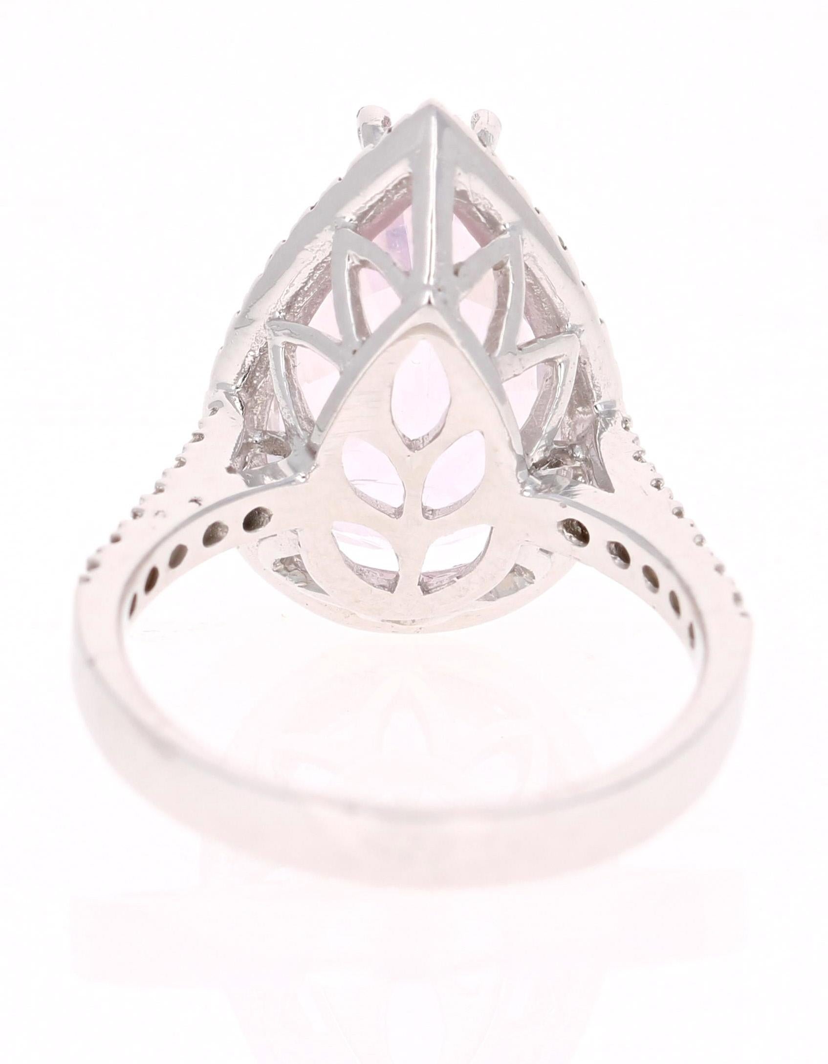 kunzite and diamond ring