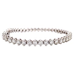 8.28 Carat Total Diamond Tennis Bracelet in 18 Karat White Gold