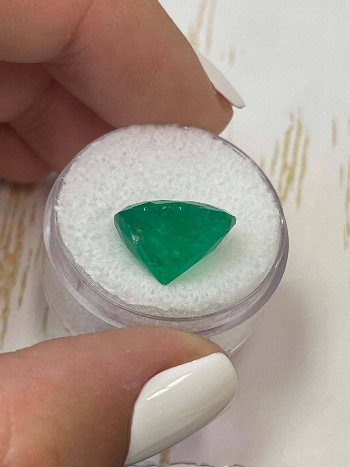8,29 carats 14x12 émeraude colombienne vert profond - taille ovale  Pierre de naissance du mois de mai en vente 1