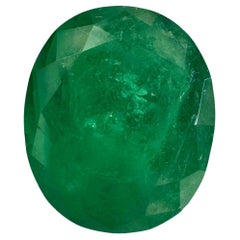 8.29 Carat 14x12 Deep Green Colombian Emerald - Oval Cut  May Birthstone Gem