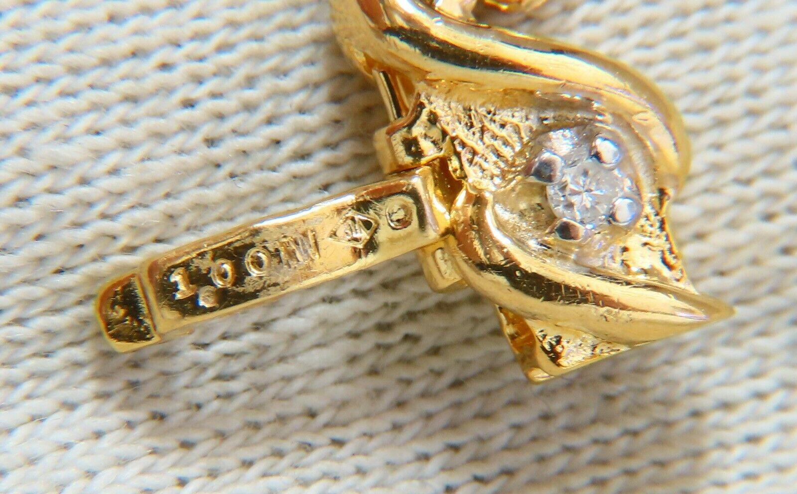 Round Cut .82 Carat Natural Round Diamonds Slant Link Bracelet 14 Karat For Sale