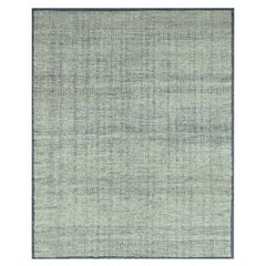 8'2 "x10' Beacon Blue Oxidized and Distressed Grass Design Tappeto in lana annodato a mano