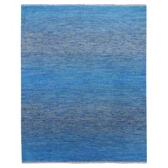 8'2 "x10' Azul, Lana Pura Anudada a Mano, Alfombra Moderna Colección Chiaroscuro
