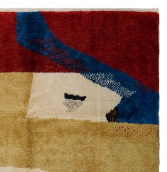 Abstrakter moderner handgeknüpfter Teppich, 100 % Wolle, maßgefertigt erhältlich