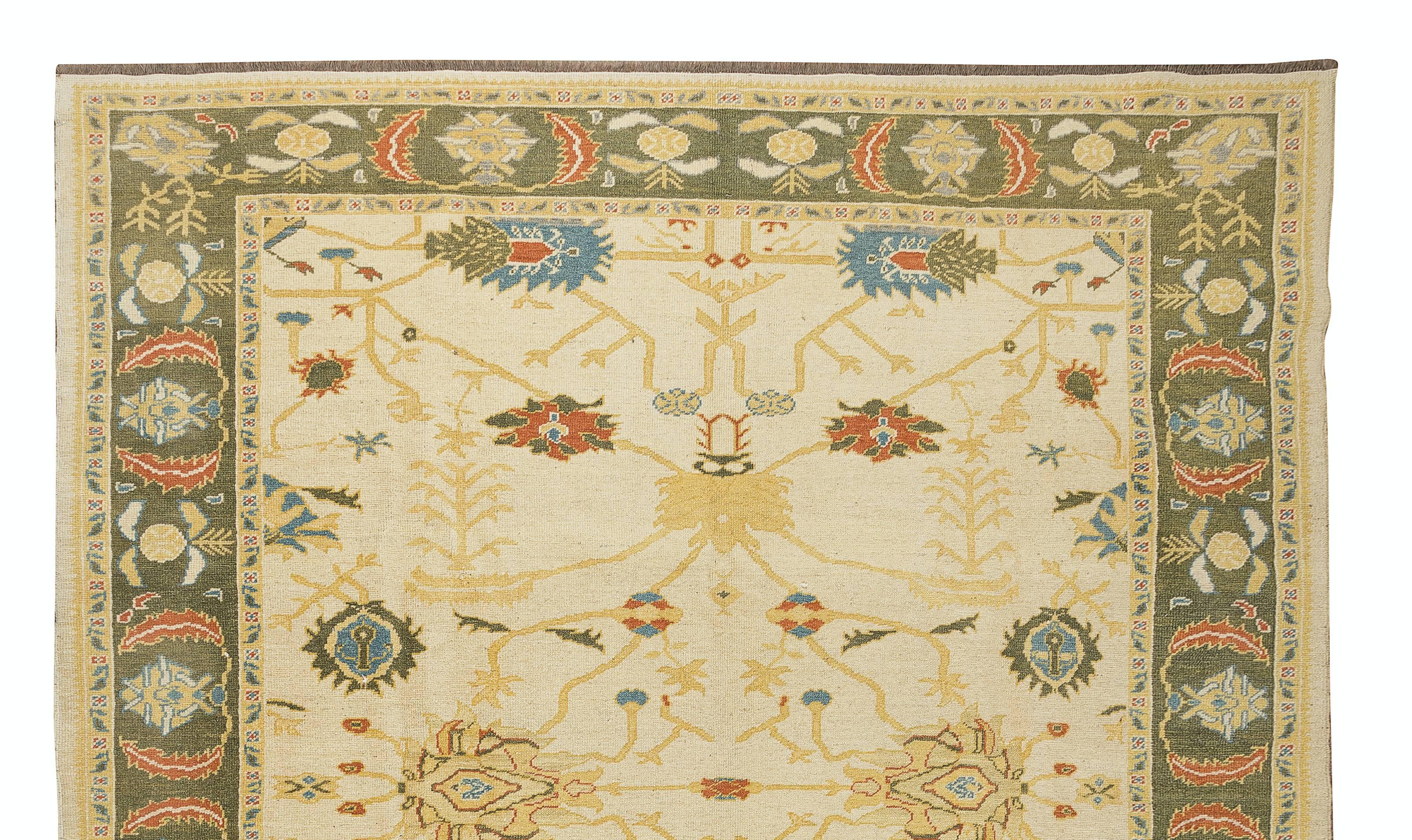 8.2x10 Ft Modern Hand Knotted Area Rug, Contemporary Turkish Carpet, 100% Wolle (Türkisch) im Angebot