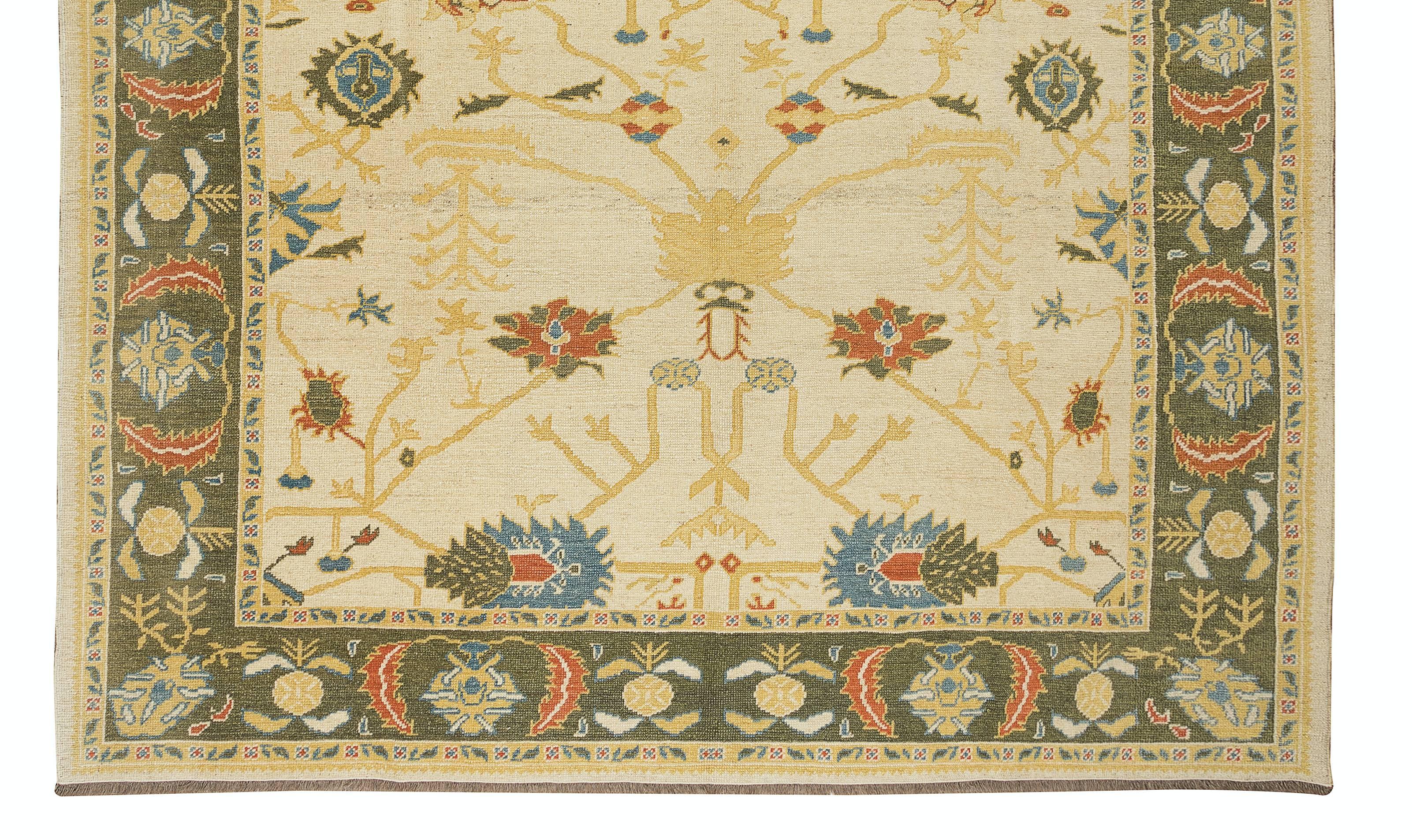 8.2x10 Ft Modern Hand Knotted Area Rug, Contemporary Turkish Carpet, 100% Wolle (Handgewebt) im Angebot
