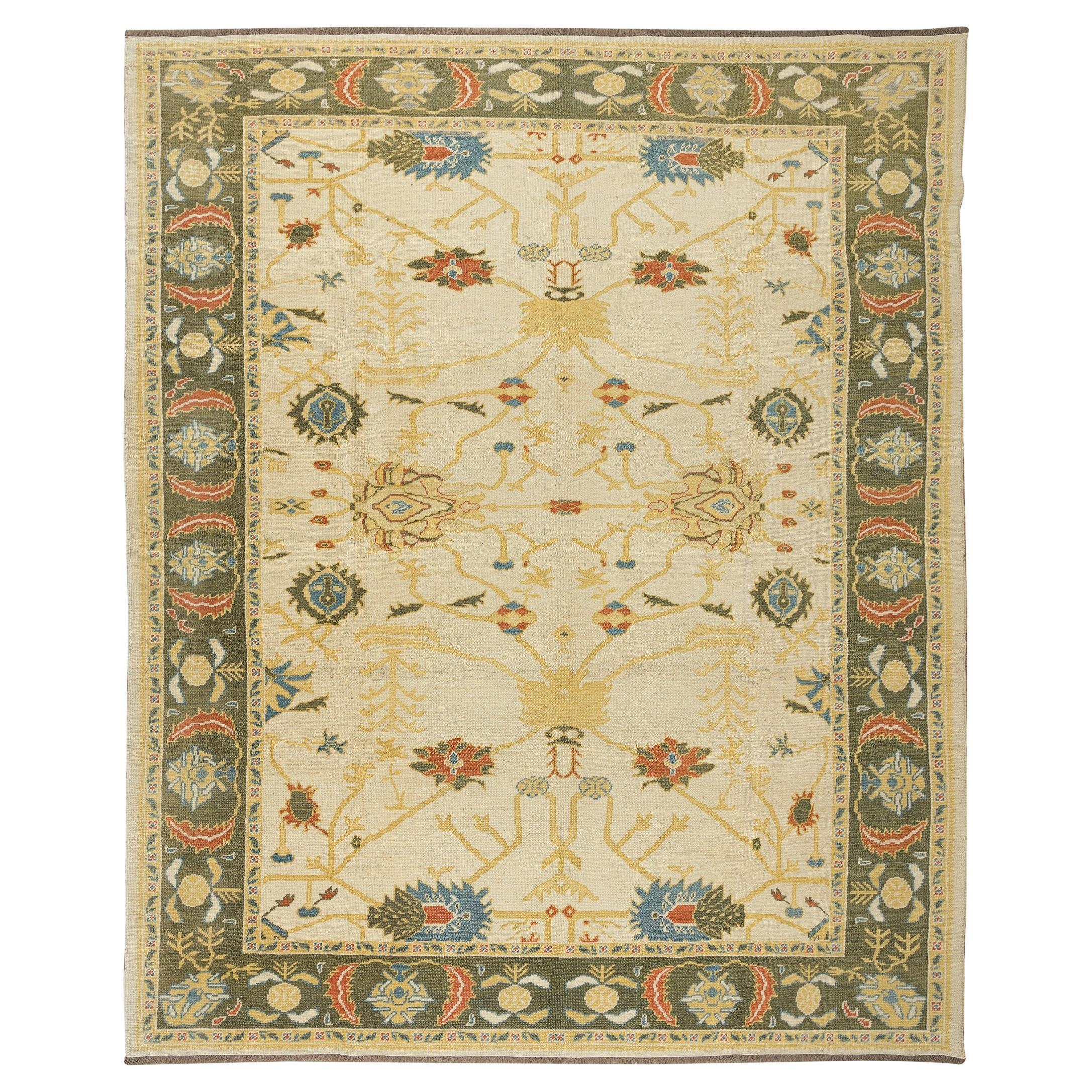Tappeto moderno annodato a mano 8.2x10 Ft, Tappeto turco contemporaneo, 100% lana