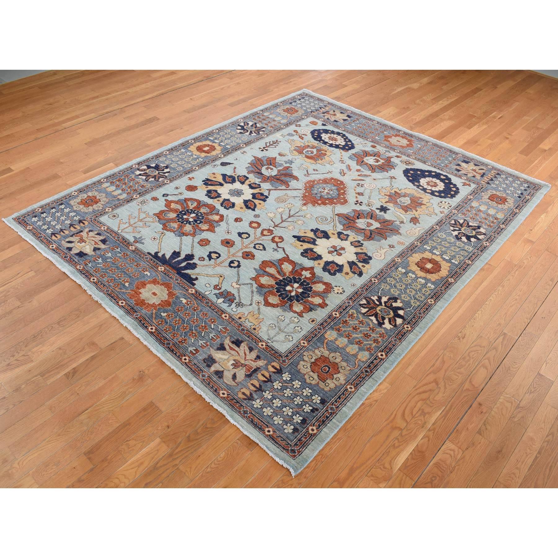 8'2''x10' Grauer Peshawar mit antikem Sultanabad Rugs Design Handgeknüpfter Teppich (Oushak) im Angebot