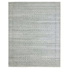 8'2 "x10' Avorio Tappeto di lana annodato a mano con disegno geometrico ripetitivo e intricato di un albero
