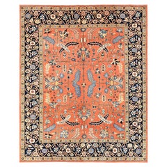 8
2 "x10
 Orange Afghan Peshawar Heriz All Over Design Tapis en laine noué à la main