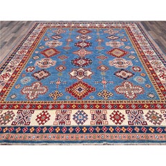8'2"x10' Quite Harbor Blue Hand Knotted Organic Dyes 100% Wool Oriental Rug