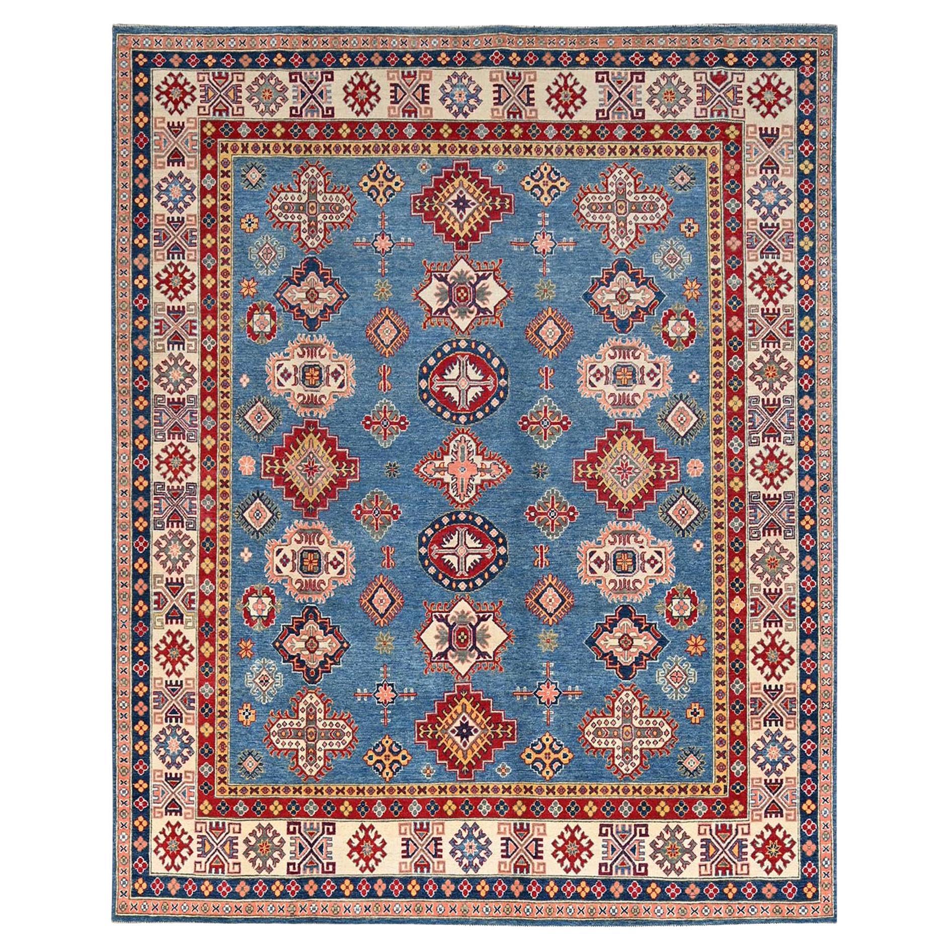 8
2"x10
Quite Harbor Blue Tapis oriental 100 % laine noué à la main avec des teintures organiques