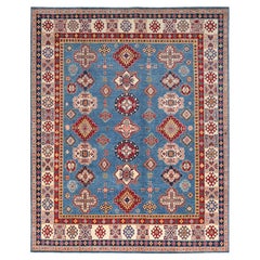 8'2"x10'  Quite Harbor Blue Tapis oriental 100 % laine noué à la main avec des teintures organiques