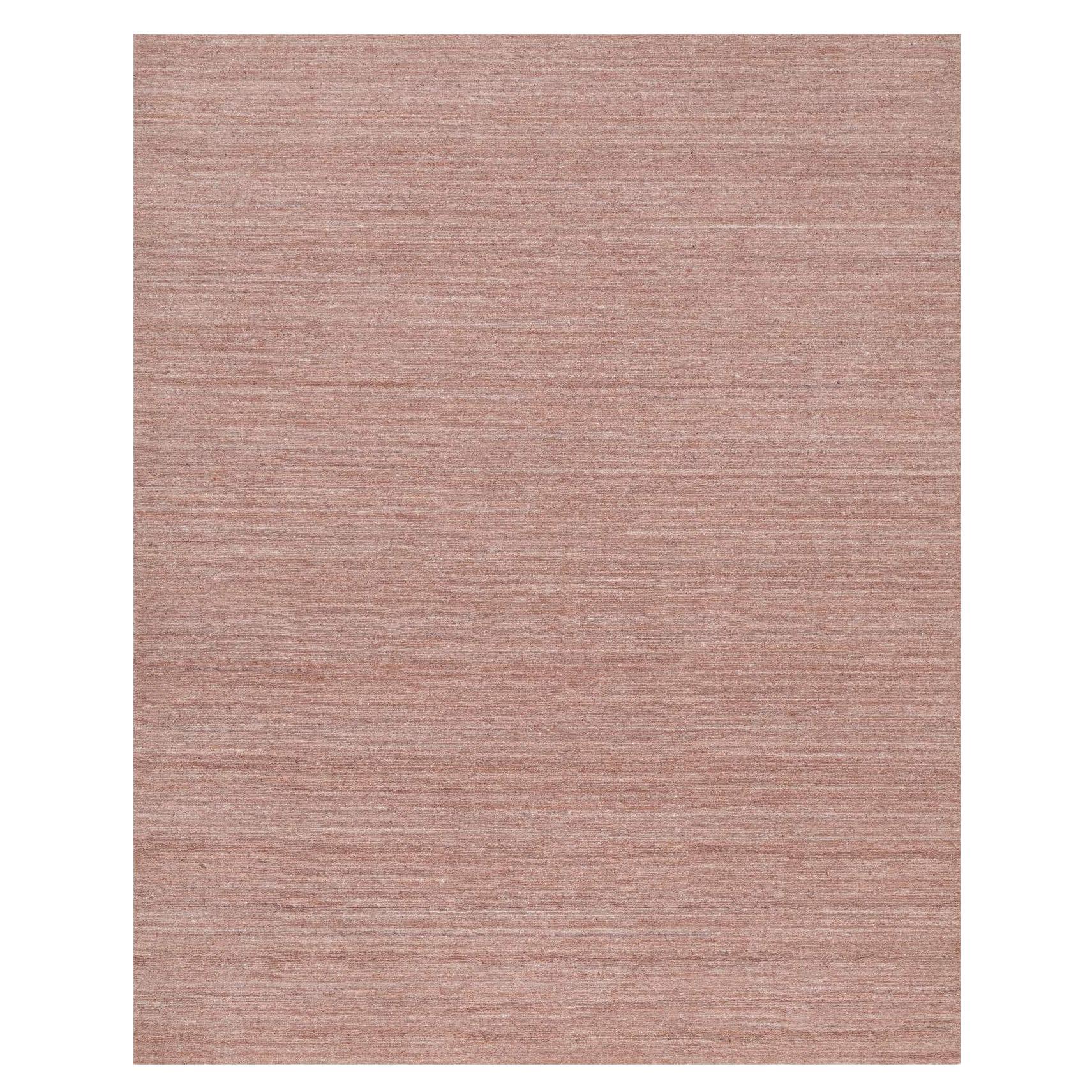 8
2 "x10
1" Cedar Wood Pink Plain Modern Striae Design Tapis en laine souple tissé à la main