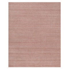8
2"x10
1" Cedar Wood Pink Plain Modern Striae Design Hand Loomed Soft Wool Rug