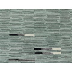 8'2"x10'1" Hand Woven Flat Weave Light Green Kilim Wool Reversible Rug