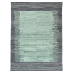 8
2 "x10
1" Handgewebter hellgrüner Nomadic Design Flachgewebe Kilim Wollteppich