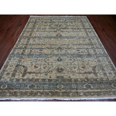8'2"x10'1" Light Brown Bijar Garus Design Peshawar Hand Knotted 100% Wool Rug