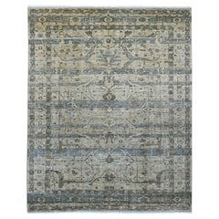 8'2"x10'1" Light Brown Bijar Garus Design Peshawar Hand Knotted 100% Wool Rug