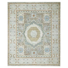 8'2"x10'1" Sage Green Mamluk Design Hand Knotted Pure Wool Oriental Rug