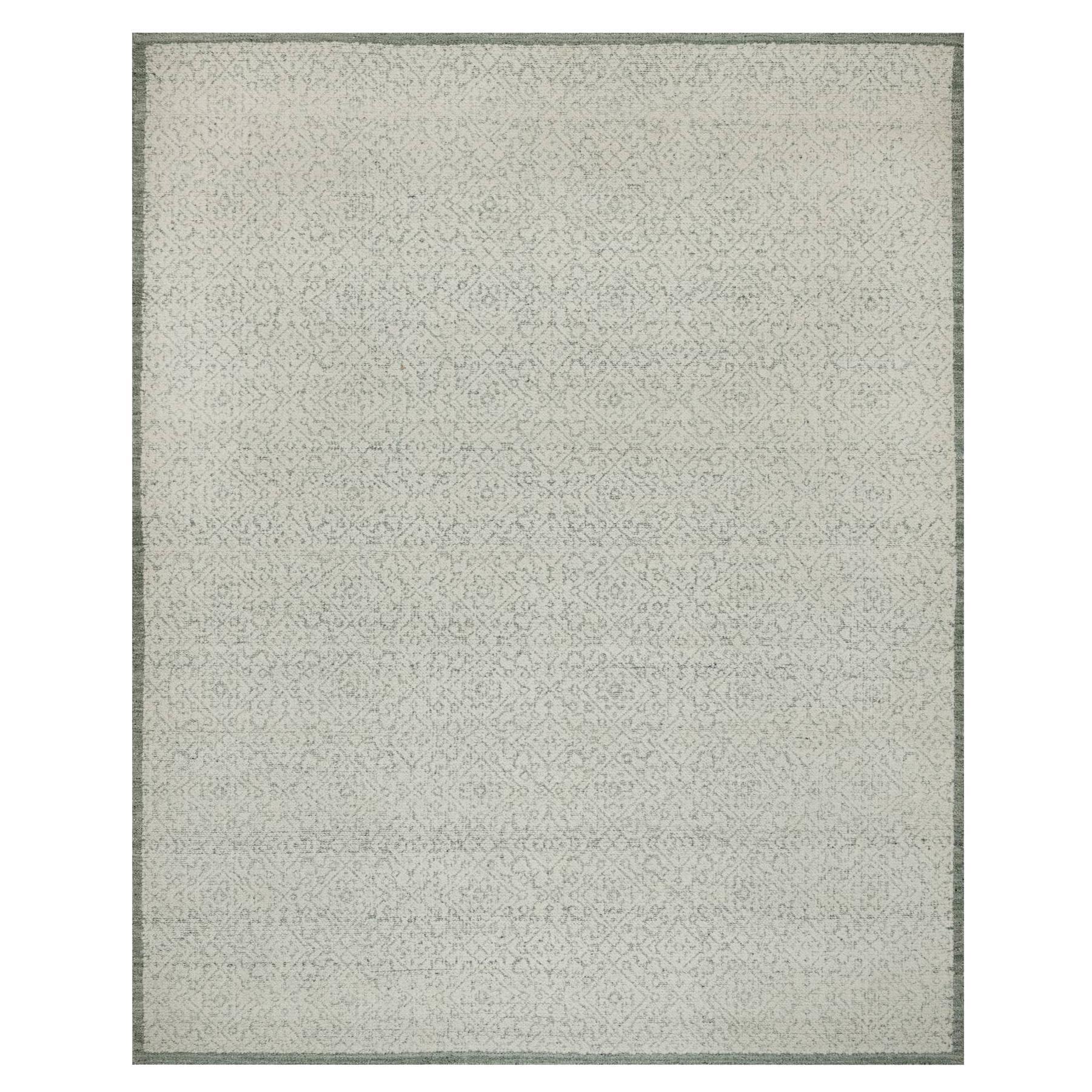 8'2"x10'2" Ivory Hand Woven Flat Weave Undyed Natural Wool Textured Pile Rug