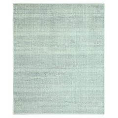 8'2"x10'2" Misty Gray Hand Knotted Oxidized and Distressed Grass Design Wool Rug