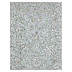 8'2"x10'3" Gray 200 KPSI Meditation Tree of Life Design Hand Knotted Wool Rug