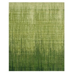 8
2"x10
3" Pickle Green Vertical Ombre Design Hand Knotted Wool Oriental Rug
