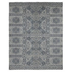 Tappeto grigio Ottoman Mamluke Design annodato a mano in lana naturale non tinta 8'2 "x10'5"