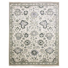 8'2"x10'5" Elfenbein, 100% Wolle Anatolian Design Oushak, handgeknüpfter orientalischer Teppich