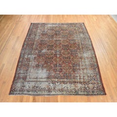 8'2 "x10'6" Alfombra Oriental Anticuada Persa Mahal Herat Diseño Lana Anudada a Mano Roja