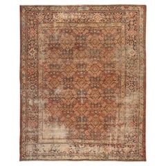 8'2 "x10'6" Alfombra Oriental Anticuada Persa Mahal Herat Diseño Lana Anudada a Mano Roja