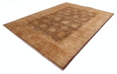 8.2x11 ft Hand Knotted Brown Large Area Rug for Living Room. 100% Wool