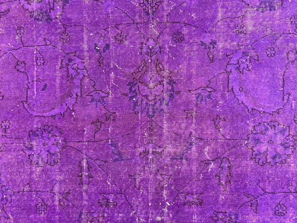 8.2x11.5 Ft Purple Large Area Rug, Handmade in Turkiye, Modern Floral Carpet For Sale 3