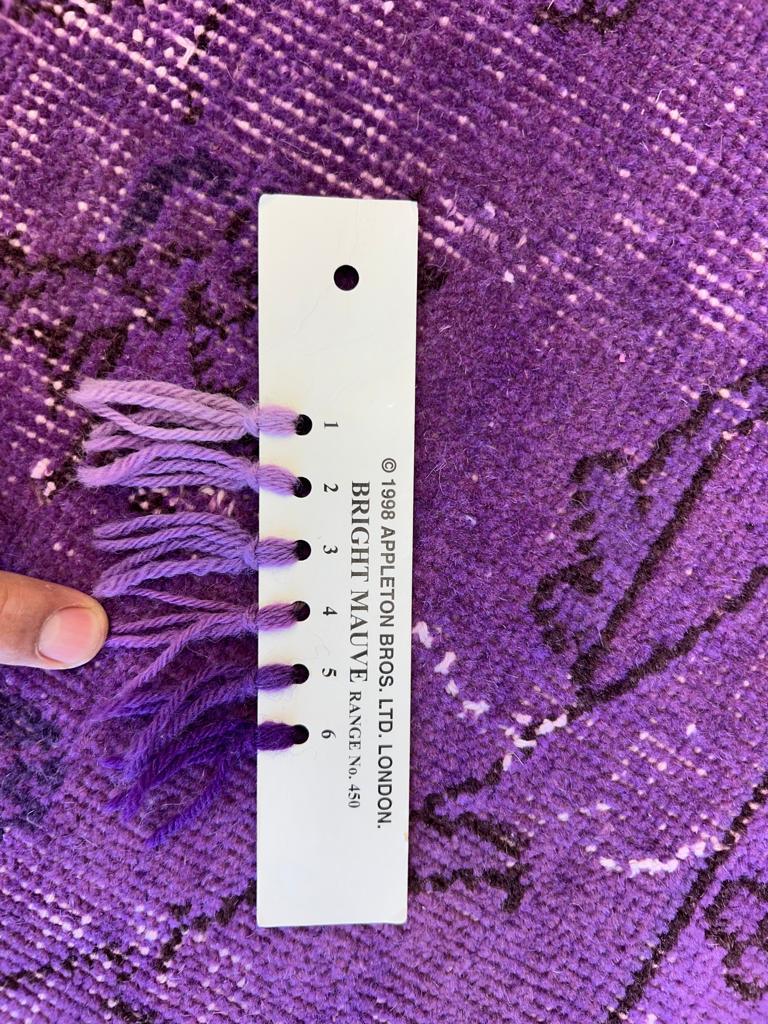 Hand-Woven 8.2x11.5 Ft Purple Large Area Rug, Handmade in Turkiye, Modern Floral Carpet For Sale