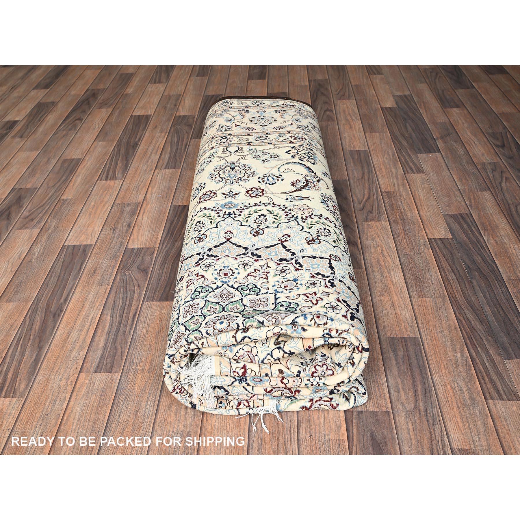 Tappeto Persiano Nain 400 KPSI in Lana e Seta Annodato a Mano 8'2 