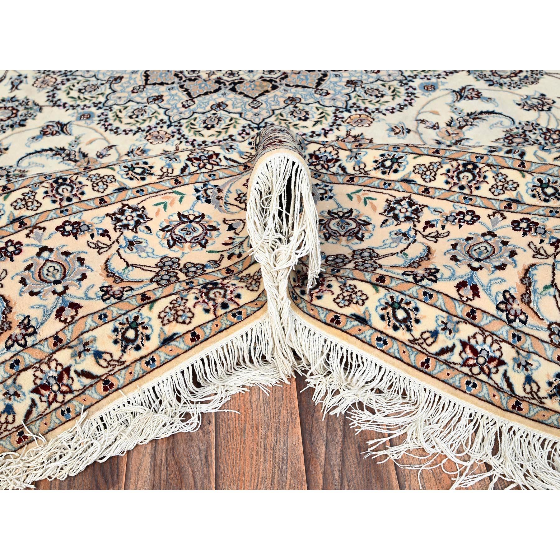 Tappeto Persiano Nain 400 KPSI in Lana e Seta Annodato a Mano 8'2 