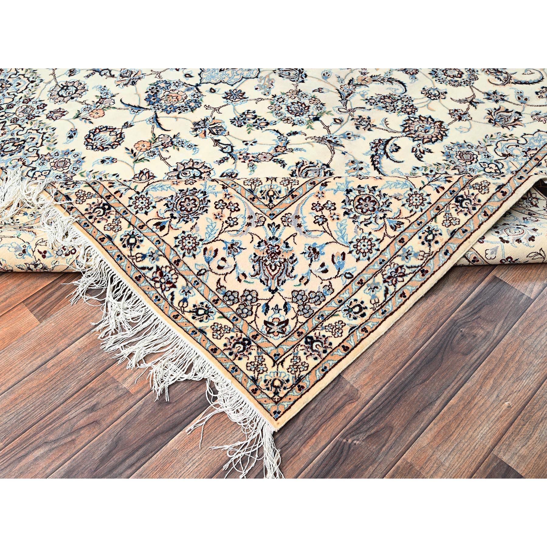 Tappeto Persiano Nain 400 KPSI in Lana e Seta Annodato a Mano 8'2 