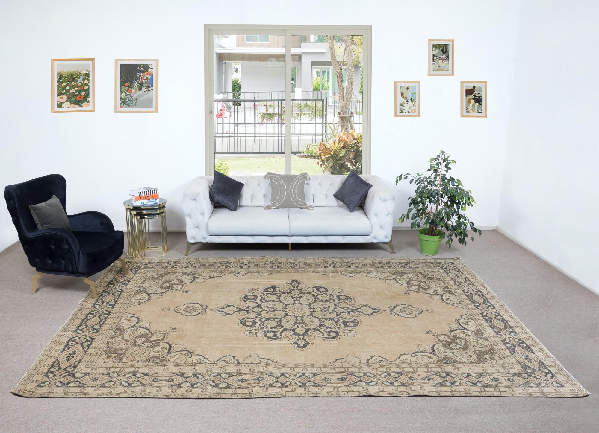 Our sun-faded rugs are all one-of-a-kind, hand-knotted, 50-70 year-old vintage pieces. They each boast their own singular handmade aesthetic drawn from the centuries-old Turkish rug-weaving traditions. These rugs are made completely of sheep’s wool,