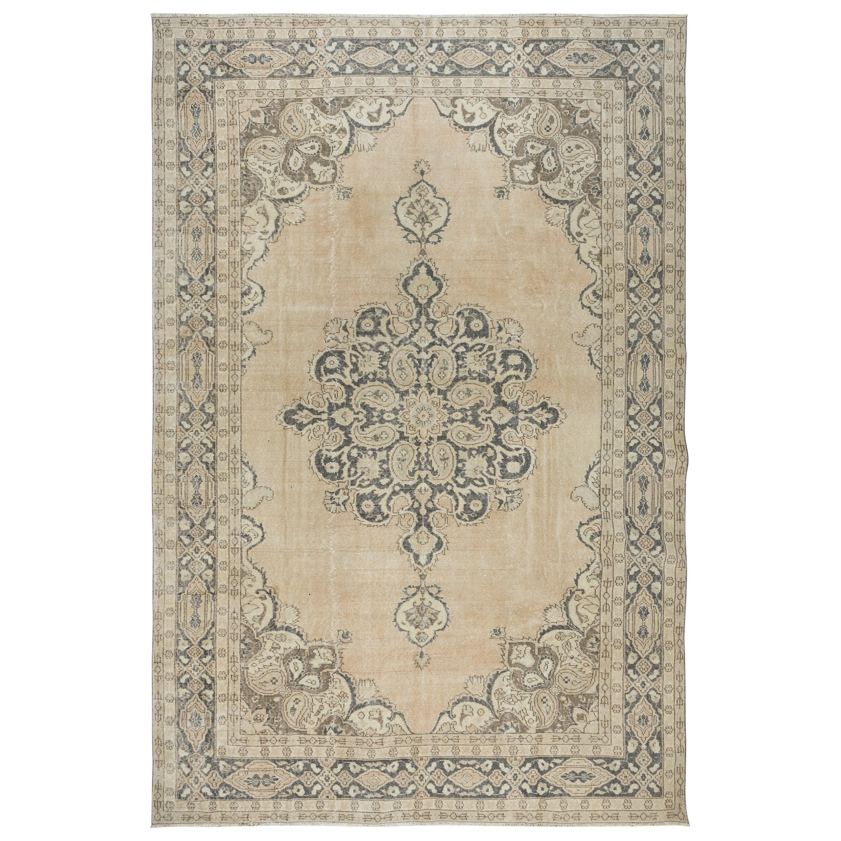 Tappeto Oushak turco vintage fatto a mano 8,2x12 piedi, stile rustico casa di campagna
