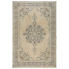 Tappeto Oushak turco vintage fatto a mano 8,2x12 piedi, stile rustico casa di campagna